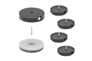 WAGNER QuickClick® Feltrini per sedie e mobili da avvitare I Set da 4x base + vite + inserto intercambiabile - feltro di lana ULTRASOFT - diametro Ø 40 mm - Fatto in DE - 15808700