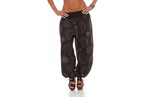 MALITO MORE THAN FASHION Malito – spodnie haremki damskie z nadrukiem – jednokolorowe spodnie z bawełny – lekkie spodnie letnie na ciepłe dni – wygodne spodnie materiałowe do tańca, relaksu i zumby – spodnie alladynki dla