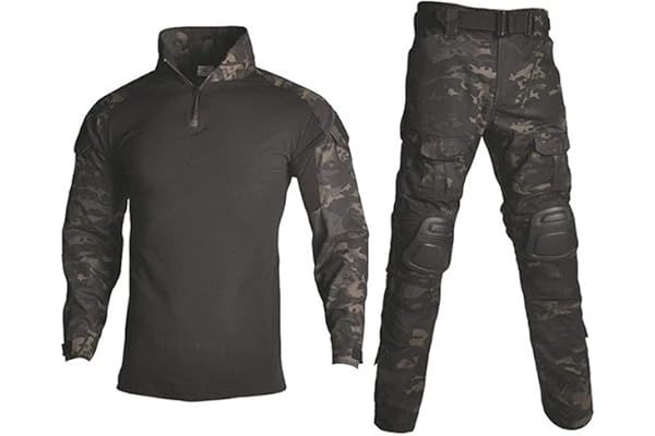 Homeilteds Tactique de Camouflage Costume vêtements Uniforme Militaire Les Hommes de l'Armée Vêtements Airsoft Militaire Combat Shirt + Cargo Pantalons Genouillères Waistcoat