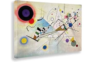 PRINTERLAND Quadro Moderno KANDINSKY Quadri moderni da Parete grande XXL Stampa su tela Canvas Decorazione muro Murale pittori arte Soggiorno Arredo Camera da letto Cucina (Kandinsky I, 70x100 centimetri)