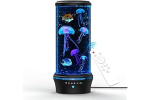 ‎KIMIMARA Kimimara Jellyfish lampe led quallen aquarium lavalampe - Mit Bluetooth-Musikfunktion Runde quallen aquarium ，8Farben Einstellung Stimmungslicht Dekoration mit 4quallen & 2fish