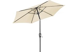 CHRISTOW Tilting Garden Parasol Umbrella UV Protective Polyester Canopy With Crank Handle