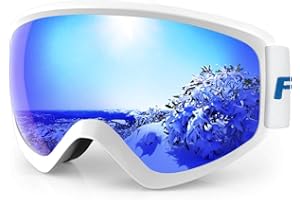 Findway Masque de Ski Protection pour Enfant 5 à 16 Ans Lunette Ski Masque Ski OTG de Garçon ou Fille Anti-UV Antibuée Compatible avec Casque pour Ski Snowboard Autres Sports Hiver
