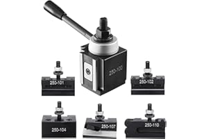 VEVOR Set di Portautensili a Cambio in Acciaio Resistente, 6 Pezzi, Set di Attrezzi a Cambio Rapido, Portautensili a Cuneo per Tornitura, per Torni per Metallo, Oscillazione 152,4-305 mm