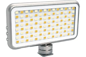 DIGIPOWER LED-Videolicht mit 24 Helligkeitsstufen, Farbtemperaturkontrolle und Lichtfilter, 112 LEDs, inkl. universeller Smartphone-Halterung, für Handys, DSLR-Kameras, Action Cams und Videokameras