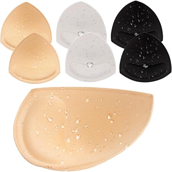 Lot De 3 Paires De Coussinets Imperméables Amovibles Pour Maillot De Bain - 3 Paires D'inserts Push-up Pour Bikini Pour Femme - Bonnet B/C, Beige, Bonnet A/B, Beige