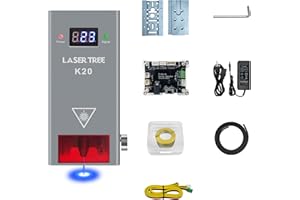 LASER TREE Module laser de puissance optique 20 W, tête laser avec module de lumière bleue TTL à assistance aérienne, tête de module de découpe laser compressée à quadruple faisceau