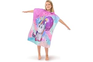 COZCZYEQCO Unicorni, asciugamano da bagno per bambini, con cappuccio, asciugamano per bambini, ultra morbido e assorbente, con cappuccio, per accappatoio, poncho da bagno, ragazzi e ragazze, 60 x 120 cm (C)