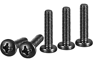 DTGN M6x25mm Pan Head Machine Screws, 20Pcs M6 Phillips Drive, Metric Coarse Full Thread, Steel Black Oxide Finish, Screws Bolts Kit