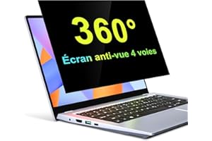 ZOEGAA 360° Filtre de Confidentialité 14 Pouces 16:9,New 2025 Protection Ecran Anti-Espion Anti-Reflet,Laptop Privacy Screen Protector Compatible avec Lenovo/Dell/HP/ASUS/Samsung/Acer/ThinkPad