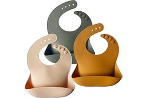 Moonkie Baberos Bebe Impermeables, Babero Silicona Bebe, Sin BPA, Suaves y Cómodos, Tamaños Ajustables, Babero para Bebés y Niños