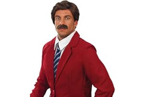 FUN SHACK Mens Movie Newsreader Wig & Moustache Adults Comedy Film Polyester Costume Accessories