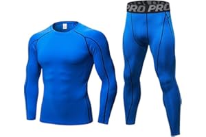 LANBAOSI Mens Thermal Underwear Set Long Sleeve Skins Base Layer Compression Top and Bottoms Long Johns for Cycling, Skiing, Outdoor Sports