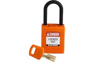 BRADY Lucchetto Safekey in Nylon, 38mm x 84mm x 19mm, Arancia