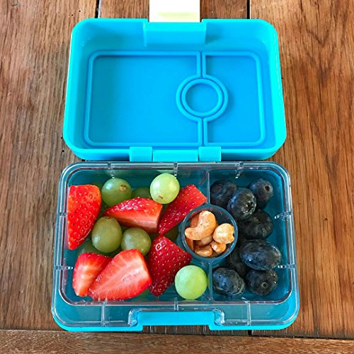 Yumbox Mini Snackbox (Cannes Blue) – Kinder Bento-box, auslaufsicher und 3 untereinander dichte Fächer, Brotdose mit Unterteilung für Krippe, Kita, Snack Unterwegs - 2
