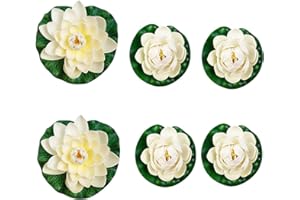 HIQE-FL Fiori Galleggianti per Laghetti,Fiori di Loto Galleggianti Veri,Artificiale Ninfee Galleggianti,Piante di Loto