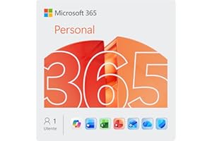 Microsoft 365 Personal | 12 mesi | 1 persona | App Office con AI | 1TB di Spazio di archiviazione OneDrive | Codice d'attivazione via email