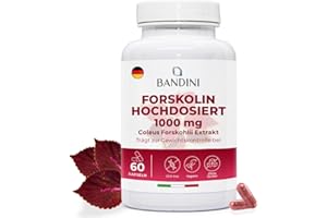 ‎BANDINI Bandini® Forskolin Hochdosiert Kapseln 1000mg, Coleus Forskohlii Extrakt 35:1, 60 Kapseln, Für Veganer & Vegetarier geeignet, Buntnessel Extrakt, Indische Brennnessel, Natürliche & hochwertige Zutaten