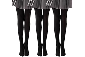 Runmeihe 3PCS Collant Antidérapants Filles, Collants Danse Classique Fille Extensibles en Microfibre 20D et 90D pour Vêtements Décole