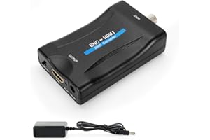 MAKETHE1 CVBS BNC to HDMI Converter, Composite BNC and Audio Input to HDMI Output Adapter with 720P/1080P Switch, Transfer Analog Video Signal from CCTV Security Camera to HD Monitor Projector Computer