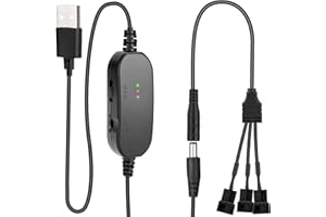 RUIZHI 3 Pin Pwm Lüftersteuerung 12V, Pwm Fan Speed Control Module, USB DC 5V Stepup zu 12V, 2 polig Fan Speed Controller Governor