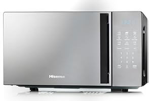 Hisense H20MOMBS4HG, Micro-ondes 20L, Ouverture de Porte à Gauche, Écran LED avec Boutons, 9 Fonctions, 700W, Grill Tubulaire, Couleur Miroir