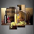 Various Wine With Grape Wall Art For Kitchen Painting Pictures Print On Canvas Food The Picture For Home Modern Decoration