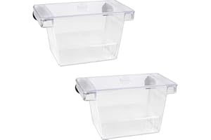 Huayue 2 Pezzi Sala Parto per Pesci, 12,5 * 7 * 7cm Scatola di Isolamento Trasparente a Doppia Strato, Incubatrice Acquario per Allevamento in Acrilico Con Griglia in Rete - 4 Ventose