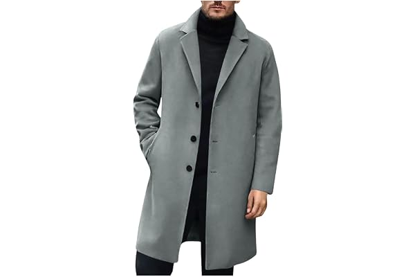 Generisk ullrock herr rock ull lång elegant vinterrock business herrock lång vinterjacka män rockar övergångskappa höst trenchcoat vinterrock herr