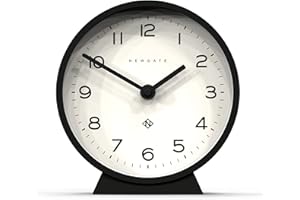 NEWGATE® M Mantel cichy cichy zegar z kominkiem - bez tykania - nowoczesny zegar kominkowy do domu salonu/jadalni lub biura wys. 17 cm x 16 cm x 6 cm (Czarny)
