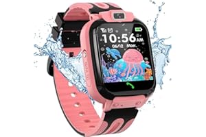 LITEYPP Smart Watch for Kids Smart Watch Connected GPS Phone for Boys and Girls with Calling SOS Camera Music Player Alarm Video, Birthday Gifts for Kids (Pink)