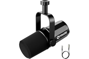 FDUCE SL40X XLR Micrófono dinámico para grabación Vocal, podcasting, Juegos, transmisión en Vivo y transmisión, micrófono cardioide Completamente metálico, tecnología de Aislamiento de Voz - Negro