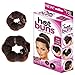 Hot Buns 1 Large and Small Elegant Casual Hair Magic Style Buns Maker (Black)