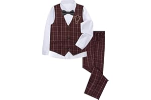 mintgreen Jungen 4 Stück Anzug-Set Kinder Hochzeitsweste & Hose & Hemd & Fliege 122-164