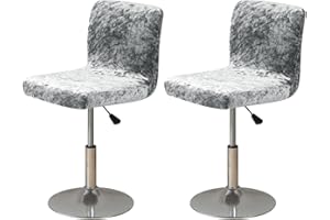 LIFEDX Bar Stool Covers Stretch Set of 2/4/6 Pack, BarStool Chair Slipcovers with Backs Square Washable, Stool Cushion Slipcover for Counter Height Mid Low Back Chair Protecto Removable-Gray||2PCS