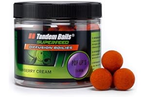 Tandem Baits SuperFeed Diffusion Pop-Up Crème de Fraise, D'appâts pour carpes, Pêche de la Carpe, Peche, Pop-Ups, Bouillette Carpe, Professionnel Accessoires de Pêche Carpe 16mm 70g