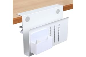 Edencomer Schreibtisch Organizer, Multifunktionale büro Organizer aus Kohlenstoffstahl, Höhenverstellbare Schreibtisch Organizer der keinen Platz auf dem Schreibtisch wegnimmt (weiß)
