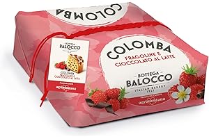 BOTTEGA BALOCCO - Colomba con Fragoline di bosco e Cioccolato al latte 750gr - Incartata a Mano - Realizzata in collaborazione con Agrimontana