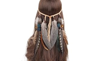 Repuhand Indio Diadema Boho Hippie Borlas De Plumas Headwear Tocados De Disfraces Tribal Accesorios para mujeres niñas