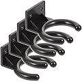SECFOU Support Mural Micro Noir 4 Pièces Compact Léger Pince pour Karaoké Maison Bureau Salle de Conférence Fixation Murale Sécurisée