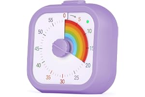 AOOSU Visuell timer för barn, 60 minuters nedräkning | Visual Timer för barn och vuxna med tyst blixtfunktion, tyst/stark för kök, klassrum, möte