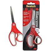 3M Scotch Scissors | 6" Multipurpose | Comfort Grip Handle and Stainless Steel Blades | Paper, Photos, Crafts