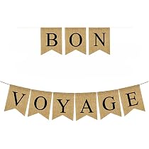 Decorazioni per feste Bon Voyage – Confezione da 20 pezzi a tema viaggio con striscione e topper per torta – Partenza, addio, laurea, andando via e