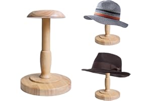 TINGSING Wooden Hat Display Stand Tabletop Hat Rack Dome Shaped Cowboy Cap Organizer Wig Holder Helmet Stand for Closet, Home Decor