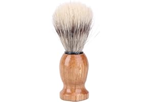 OGQUATON Brosse de rasage pour hommes de poils de blaireau, salon de coiffure, nettoyage facial de barbe durable et utile
