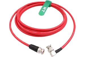 HangTon Kabel wideo 12G SDI Raw 4K 60p do kamery Sony FS7 FX9 FX6 Alexa DSMC2 Blackmagic SmallHD Atomos Monitor (1 m, czerwony) kątowego na prosty BNC 75 omów ekranowany