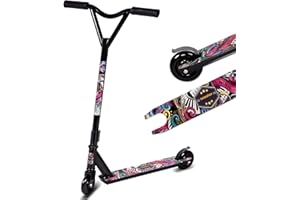GURYON Stunt Scooter, Street Trick Scooter with 100mm PU Wheels ABEC-5 Bearings, Beginner Level Kick Scooters for Kids Teens, Freestyle Stunt Scooters Ages 8 9 10 11 12+