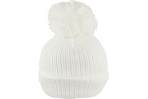 Faith & Sarah Kids Berretto con pompon per bambino o ragazza foderato in pile con pompon da neonato a 18 mesi