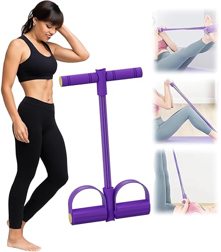 NiceNaiils Bande De Résistance 8 Tubes Avec Pédale – Élastique Fitness Maison (Rose)