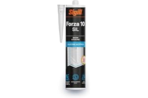 PIGAL Sigill Forza 10, Silicone Acetico Bianco Antimuffa per Sanitari, Biocida e Fungicida, Garantito 10+ Anni, Cartuccia 280ml